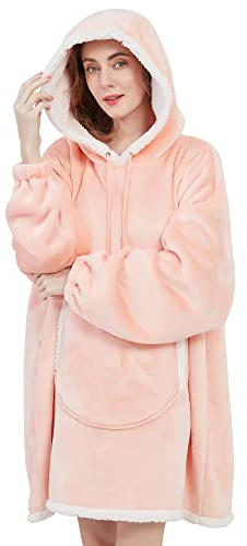 Viviland Pullover Damen Pullover Herren Hoodie Sweatshirt, großer und warmer Hausanzug für Erwachsene, Rosa