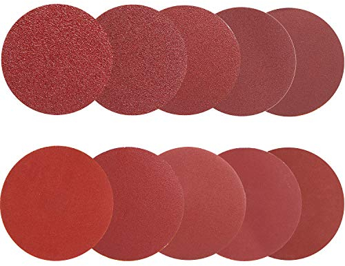 DBREAKS Schleifpapier 75mm Rund, 100pcs Schleifscheiben Klett, je 10 x Korn 40/80/100/180/240/320/400/800/1200/2000, Schleifpapier für Exzenterschleifer