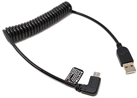 System-S Câble USB Type A vers USB Type C 3.1 coudé à 90° - Câble spiralé de 40 à 100 cm