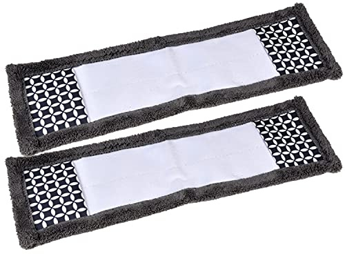 MACOSA UMEN188 2er Set Mikrofasermopp Wischbezug grau weiß 42 cm Bodenwischer Wischmopp Mop Mikrofaser Ersatzbezug Wischaufatz Reinigung Bezug