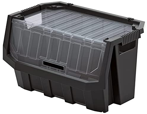 Kistenberg Multifunktionsbehälter Stapelbox Stapelbehälter für Kleinteile Kunststoff Transparenter Deckel 580 x 380 x 342 [LxBxH]