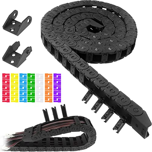 Xiatiaosann Cable de cadena de arrastre Cable de remolque para impresora 3D 10X20 mm R18 Cable de cadena de arrastre Tipo abierto para impresora 3D, 1 M
