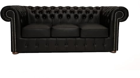 Chesterfield Original Sessel Class (200 cm) - Matt Black Sofagarnitur Sofas und -Sessel | 3-Sitzer Sofa