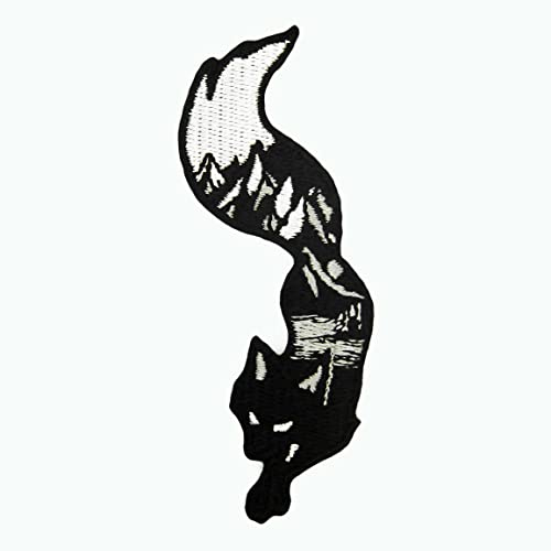 Fox Mountain Silhouette Aufnäher bestickt Applikation Badge zum Aufbügeln Aufnähen