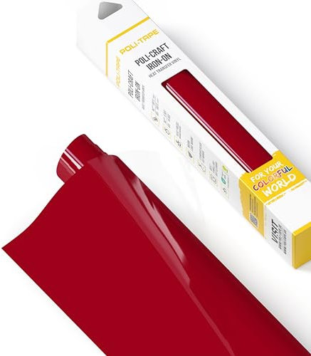POLI-FLEX® TURBO® - Transferfolie für Textilien - Flexfolie zum Aufbügeln, Plotterfolie für DIY Shirts, Rot matt, 30,5 cm x 122 cm