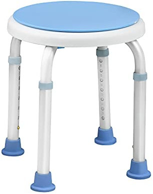 Yznahre 360° Drehbarer Duschhocker - Duschstuhl - Duschhocker für Senioren Höhenverstellbar Duschstuhl 37-53cm, rutschfest Stabil Duschhilfe Duschsitz Badsitz 136Kg, TYP A
