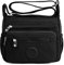 outer treasure Große Damen-Umhängetasche, Schultertasche mit breitem Riemen und Mehrzweck-Schultertasche aus Nylon für Damen (schwarz), Schwarz , One size