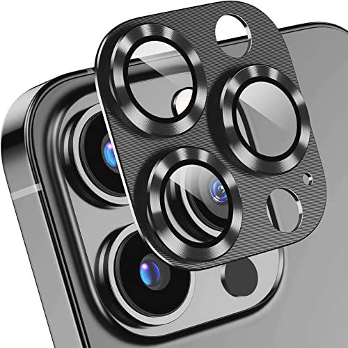 2 protectores de cámara compatibles con iPhone 13 Pro de 6.1 pulgadas/13 Pro Max de 6.7 pulgadas, cristal templado con anillo de metal, diseñado para adaptador de clip MagSafe para fijación magnética