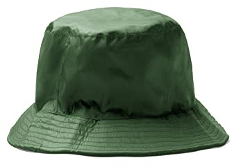 KINKIES Wendbare Bob Cap - Fischerhut außen aus Nylon und innen aus Fleece, geeignet für Regen und Kälte 60 Ø, grün, One size