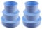 ZEONHEI 6 Pcs Blue Silicone Cake Tins Set, 4 Inch 6 Inch 8 Inch Non-Stick Silicone Cake Moulds, Round Cake Moulds for Baking Cakes, Brownies, Bread