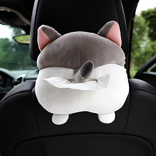 Alecony Plüsch Taschentuchbox für Auto & Zuhause, Taschentuchspender, Kosmetiktücherbox Taschentuchspender Papierhalter Serviettenbox Kosmetikbox Tücherbox Tissue Box (Corgi/Katze Hintern) (Katze)