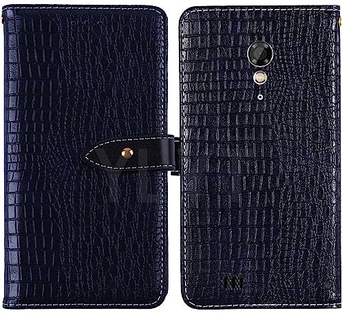 AODATU Flip Case Etui Blau Leder Tasche Schutz Hülle Für unihertz Atom L 4 inch Handy Horizontale Standfunktion Magnetverschluss Strapazierfähiger Cover