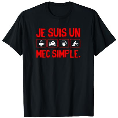 Je Suis Un Mec Simple Motard Moto Garage Homme Femme Cadeau T-Shirt