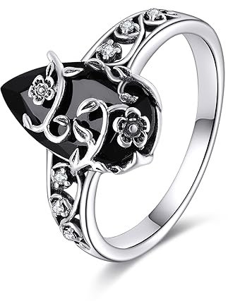 YFN Sterling Silber Ring Kristall Schmuck Geschenke für Damen Mädchen (Blume, 9)