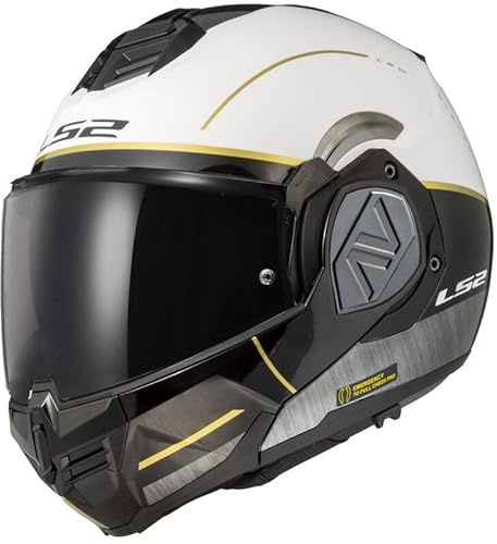 LS2, Klapphelm Motorrad ADVANT IRON Matt White Black Jeans, XL