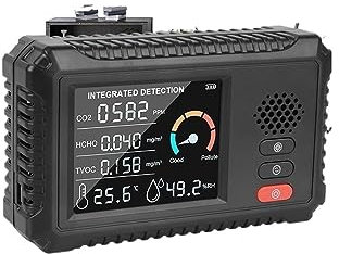 Monitor detector de gases TVOC HCHO CO2 Gas Detector Carbon Dioxide Sensor Air Tester Air Quality Monitor Gas Analyzer Home Office Outdoor Multifunctional Detección en tiempo real y alta precisión