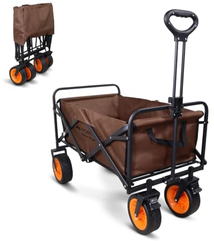 Mobiclinic®, Chariot de Transport Pliable, pour la Plage et Le Jardin, Duna Pro Plus, Poignée réglable, Grandes Roues Tout-Terrain 360º, Jusqu'à 100 kg, 94x56, 5x61cm, Imperméable, Rouge