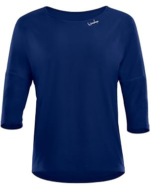 Winshape Damen Functional Light and Soft ¾-arm Top Dt111ls Yoga-Shirt, Dark-Blue, L EU