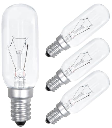 Comyan E14 40W Cooker Hood Light Bulb 230V 320lm T25 Extractor Fan Bulb SES Appliance Lamp Warm White 2700K Dimmable- 4Pack