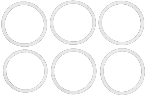Hyclam Pack of 6 Silicone Waterproof Cup Lid Sealing Rings - Practical Replacements for Water Bottles, Glass Cup, Gasket - Leak-Free, Everyday Use