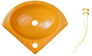 TYTFTDLD Lavabo salle de bain | Tuyau de vidange 75cm | Lavabo | Mini lavabo | Petite salle de bain pour invités | Lavabo mural | Matériau plus résistant aux chocs[jaune]