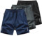 ACMEDE 3er-Pack Herren Sport Shorts S-6XL, Schnell Trocknend Kurze Hosen mit Reißverschlusstasch Bermudas Herren Laufshorts Sweatpants Kurze Hose Atmungsaktiv Jogging Shorts 100-290lb