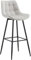 CLP Barhocker Dartford I Gepolsterter Barstuhl I Tresenhocker mit Metall-Gestell und Rückenlehne, Farbe:grau, Material:Samt