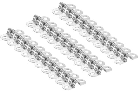 sourcing map 10pcs 3/16 Inch 5mm Conduit Clamps, M5 U Tube Pipe Clamp, Stainless Steel Rigid Pipe Strap, U Shaped Bracket with Two Hole for Pipe Tube Hose Wire Cord Fixing