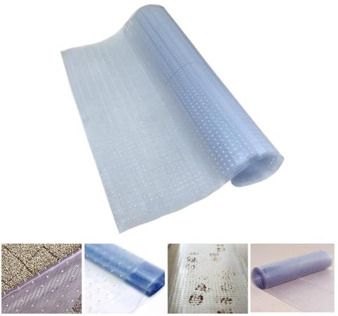 LOIBUYZ Heavy Duty Vinyl Carpet Protector - Floor Mat Plastic Clear Home Hallway Kitchen Runner - Waterproof Plastic Transparent Roll - Protects Floors From Dirt And Water (2FT x 27)