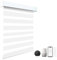 Motorized Blinds with Remote, 95% Blackout Smart Electric Blinds, Custom Sizes Built-in Rechargeable Automatic Blinds for Window Compatible with Alexa Google (Luxurious White, 24 W x 72 H)