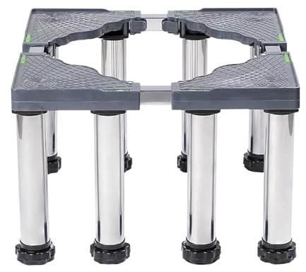 MQZHUK Support de réfrigérateur,Base réglable multifonctionnelle,avec 8 Pieds,Largeur/Longueur Réglable 45-70 cm,pour réfrigérateurs et sèche-Linge (29-32cm)