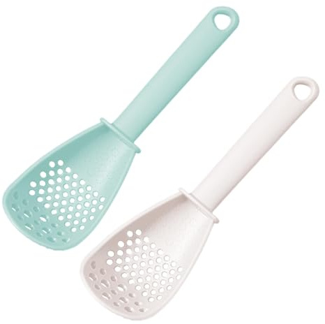 2 Pieces Cooking Spoon, Kitchen Slotted Spoon Heat Resistant for Egg White Separator, Mashing Grating Garlic, Stirring, Scooping and Mixing