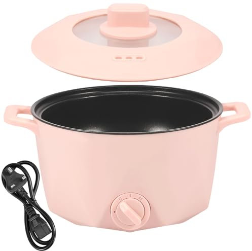 Electric Hot Pot With Stainless Steel Steamer 2L Portable Non-Stick Mini Cooker 2 Gear Rapid Noodles Multi-Function for Ramen Pasta Egg Soup Oatmeal