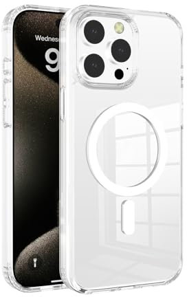 FANNTAKO for iPhone 14 Pro Case Clear,Compatible with MagSafe,Shockproof Protective Thin iPhone Case,Magnetic Phone Case for iPhone 14 Pro,Anti-Scratch Slim Bumper Cover
