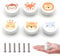 Xiciki 6 PCS Kids Drawer Knobs with Screws, 35mm Small Wood Knobs Bear Wooden Handles Round Furniture Pull Handle for Kids Room Kitchen Bedroom Furniture
