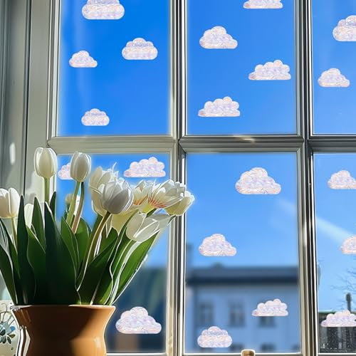 Prisma Adesivi per Finestre, Adesivi Anti Collisione Vetri, Elettrostatica Adesivi Anti Collisione Vetri, Tritmi Arcobaleno, Adesivi per Finestre per Uccelli Strike, Finestre, Cucina