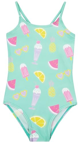 Harry Bear Schwimmkleidung Mädchen | Badeanzug Kinder Mädchen | Eiscreme Schwimmkostüm Einteiler Für Den Pool Und Den Strand | Grün 134