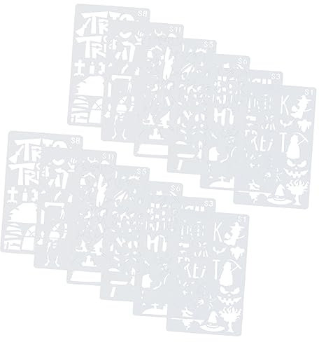 Tofficu 12stücke Malschablonen Pet Schablonen Kinderschablonen Malvorlage Zeichenvorlage Für Halloween Handwerk Diy Dekoration Basteln Papierdekorieren