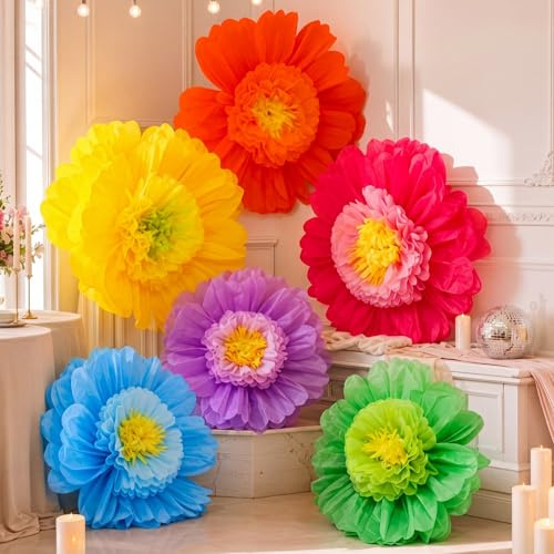 Giegxin 6 Pcs 31.5, 24 Mexican Giant Tissue Paper Flower for Wall Pom Pom