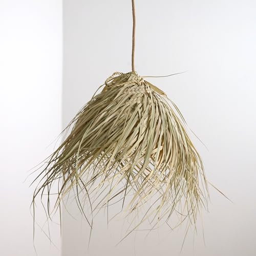 Bohome Living - Suspension Bohème en Paille, Plafonnier Lampe de Chevet, Suspension Luminaire, Fait Main (XS 30cm)