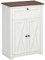 HOMCOM Multi-Ordner Buffetmöbel 2 Türen mit verstellbarem Regal 1 Schublade, Landhausstil, ABM. 60B x 30T x 87,5H cm, Schlafzimmer, Wohnzimmer, weiß