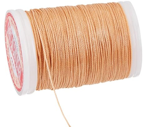 PH PandaHall 0.5mm Fil Ciré 120m Fil de Coton Ciré Ficelle pour Perles pour DIY Bijoux, Bracelets Colliers Couture Macramé, Marron