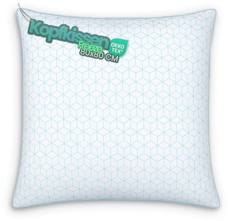 Bestlivings Kopfkissen Freeze Größe 80 x 80 cm, Kühlendes Kissen Oeko-TEX, Atmungsaktiv mit Kühl Effekt, Allergikerfreundlicher Baumwollbezug