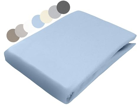 sleepling Flanell Spannbettlaken 180x200 cm, 100% Baumwolle, Spannbetttuch 180 x 200 cm, Blickdicht & Weich, Rundumgummizug, 35 cm Steghöhe, Made in Germany, Oeko-TEX, Waschbar bis 60 Grad, Blau