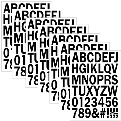 7 Sheets 294 pcs Iron On Letters Heat,Vinyl Letters Iron on Letters and Numbers,Black Heat Transfer Vinyl Alphabet Stickers for Clothes Sport Jerseys T Shirts Team Name Bags Hats and Crafts
