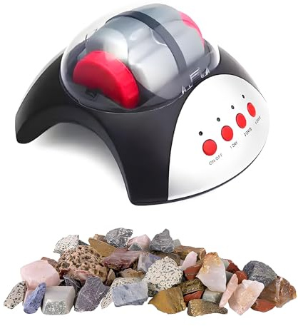 Rock Tumbler Machine, Elektrisches Steinpolierer-Set für Kinder ab 8 Jahren, geräuscharmer automatischer Schleifer, DIY Physikalische Wissenschaft Experiment, Edelstein Polierzubehör