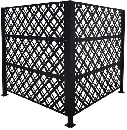 Relaxdays Mülltonnenverkleidung, Diamond, 2 Paneele je HxB 120 x 120 cm, modularer Sichtschutz, Mülltonnenzaun, schwarz
