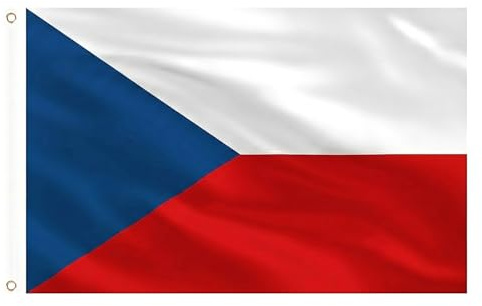 AhfuLife Tschechien Flagge 150 x 90 cm für WM 2026, 1 Stück Große Tschechische Nationalflaggen Doppelseitig mit Messingösen für Nationalfeiertag Eurovision Fußball Party Bar Deko