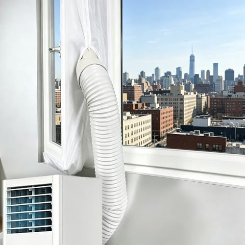 HUAREW 300CM Klimaanlage Fensterabdichtung, Fensterdichtung für mobile Klimaanlagen mit Reißverschluss und Klebeband, Hot Air Stop Geeignet für Universell Fenster, Flügelfenster, Dachfenster