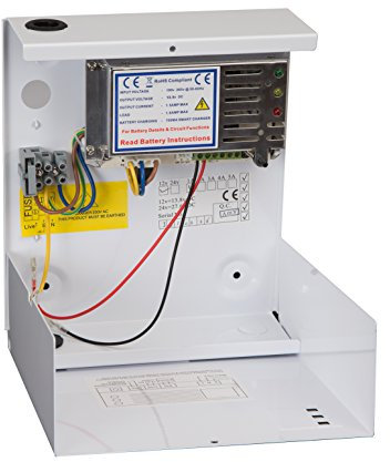 12VDC 3A Metal Boxed Cabinet Power Supply PSU with Optional Backup Battery